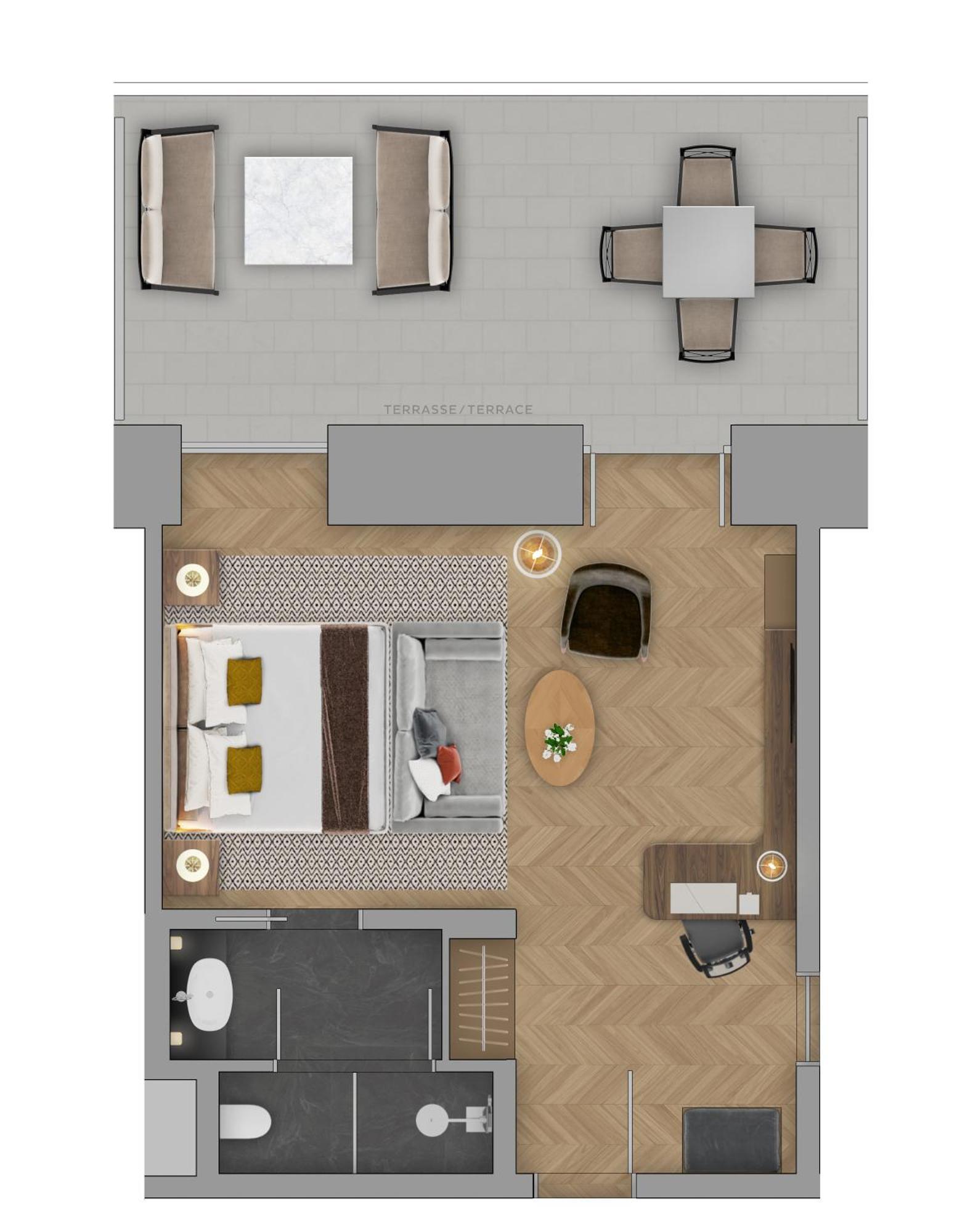 Bürgenstock Hotels&Resort - Bürgenstock Hotel&Alpine Spa Zimmer foto A floorplan of a hotel room