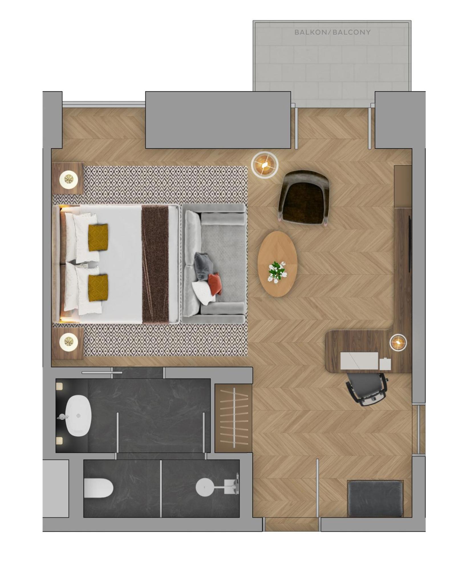 Bürgenstock Hotels&Resort - Bürgenstock Hotel&Alpine Spa Zimmer foto A floorplan of a typical hotel room