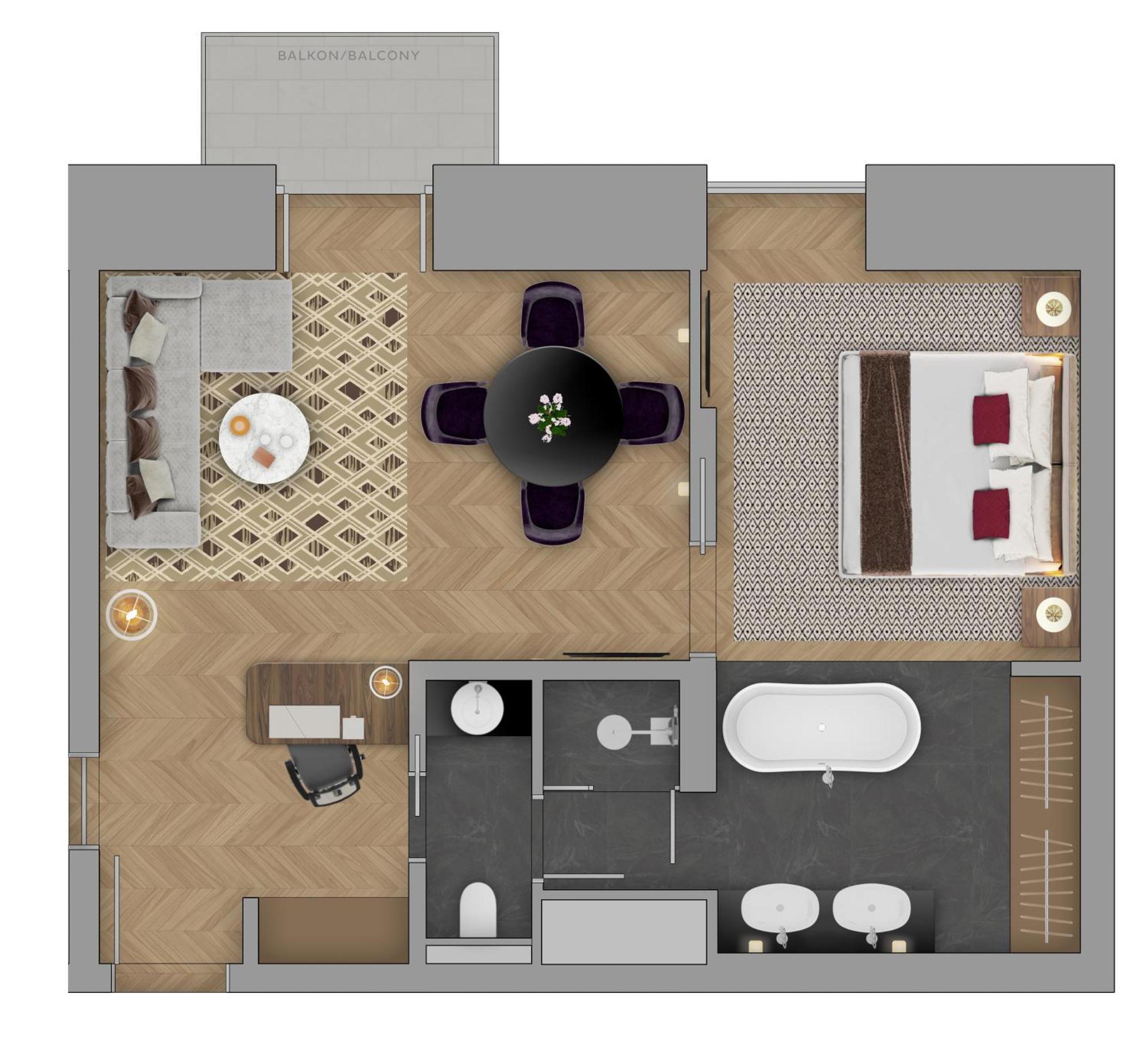 Bürgenstock Hotels&Resort - Bürgenstock Hotel&Alpine Spa Zimmer foto A floorplan of a suite